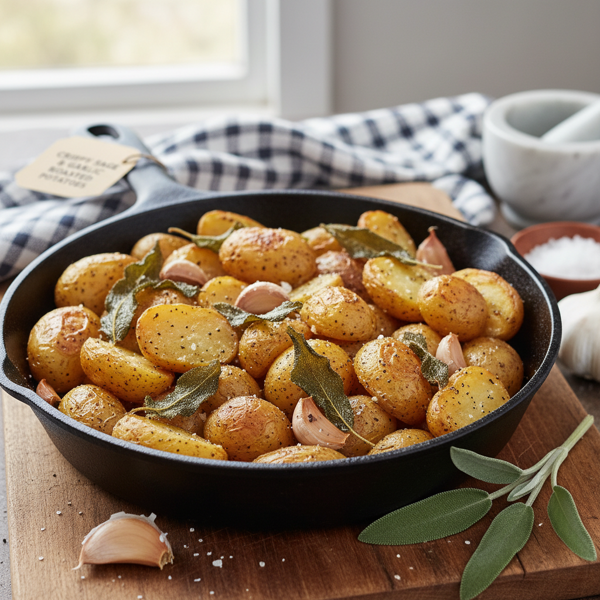 Crispy Sage and Garlic Roasted Potatoes recipe