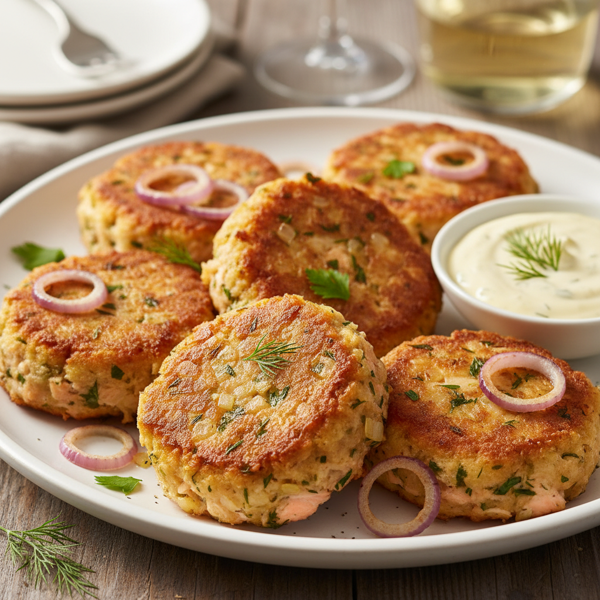 Crispy Salmon Croquettes with Onion recipe