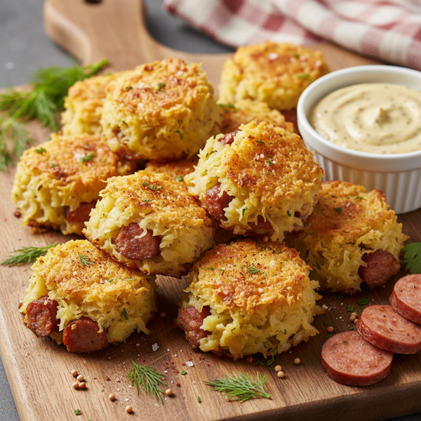 Crispy Sauerkraut & Sausage Bites recipe