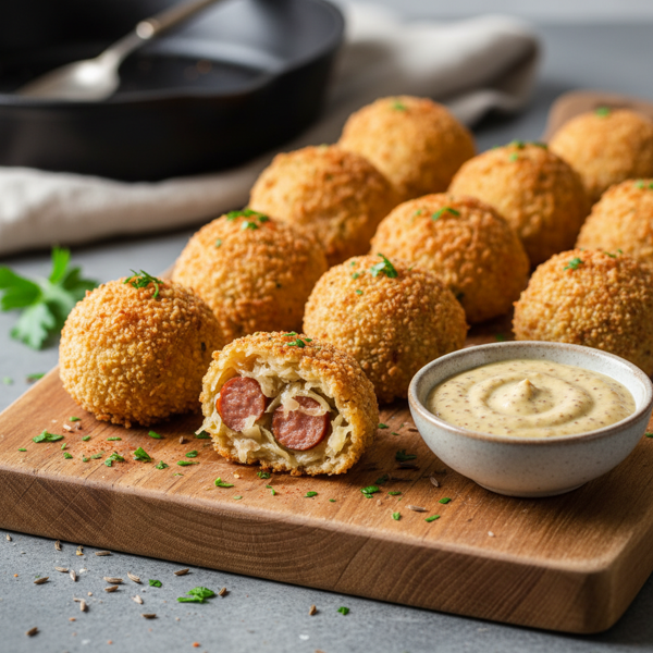 Crispy Sauerkraut and Sausage Bites recipe