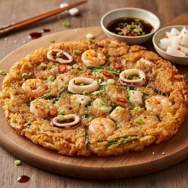 Crispy Seafood & Green Onion Pancake recipe