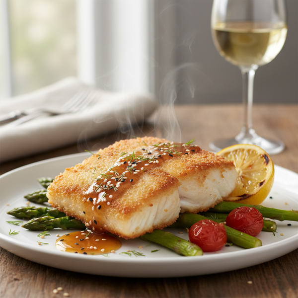 Crispy Secret Sauce Halibut Delight recipe