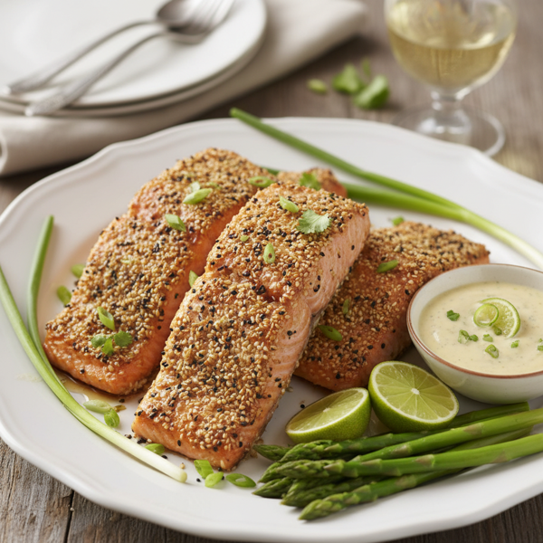 Crispy Sesame-Crusted Salmon Fillets recipe