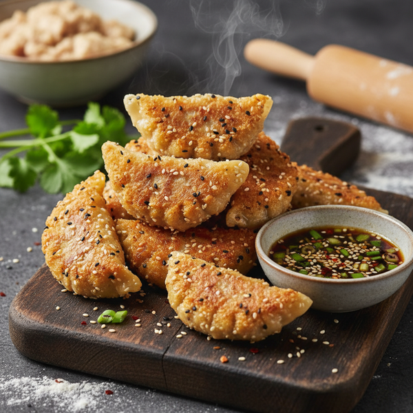 Crispy Sesame Chicken Dumplings recipe