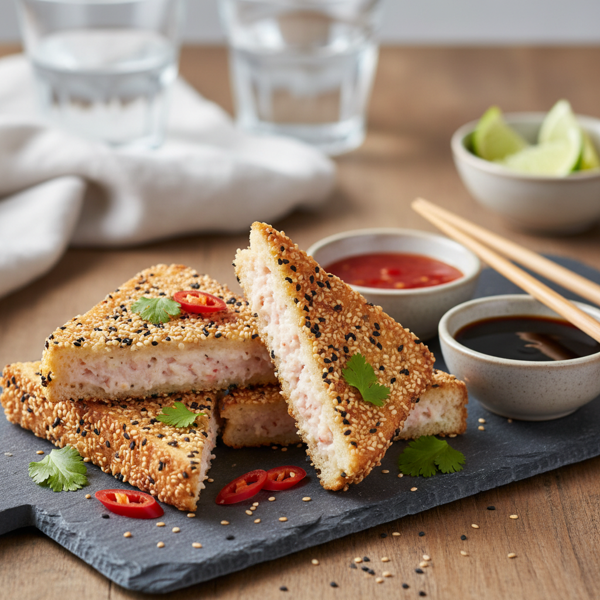 Crispy Sesame Prawn Toast Bites recipe