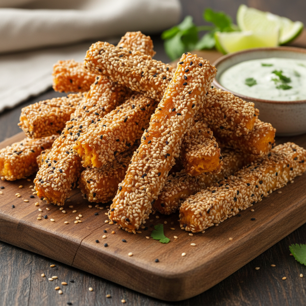Crispy Sesame Yam Sticks recipe