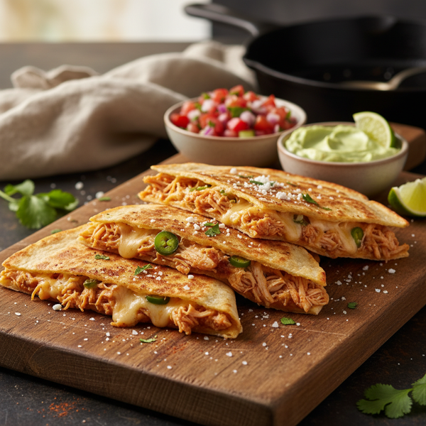 Crispy Shredded Chicken Quesadillas recipe