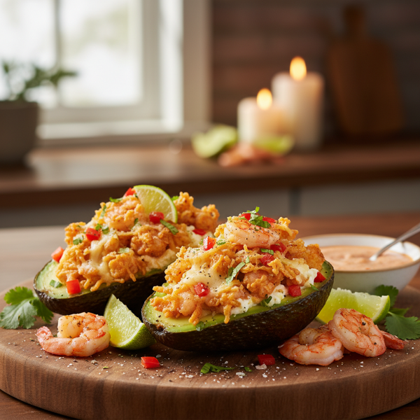 Crispy Shrimp-Stuffed Avocado Delight recipe