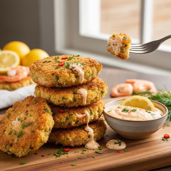 Crispy Shrimp Cakes with Tangy Remoulade recipe