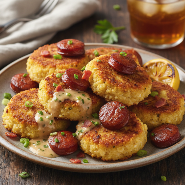 Crispy Southern Grits Cakes with Andouille recipe