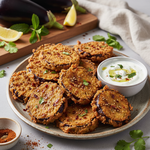 Crispy Spiced Eggplant Fritters recipe