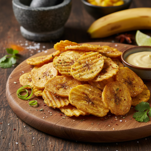 Crispy Spiced Fried Plantain Chips recipe