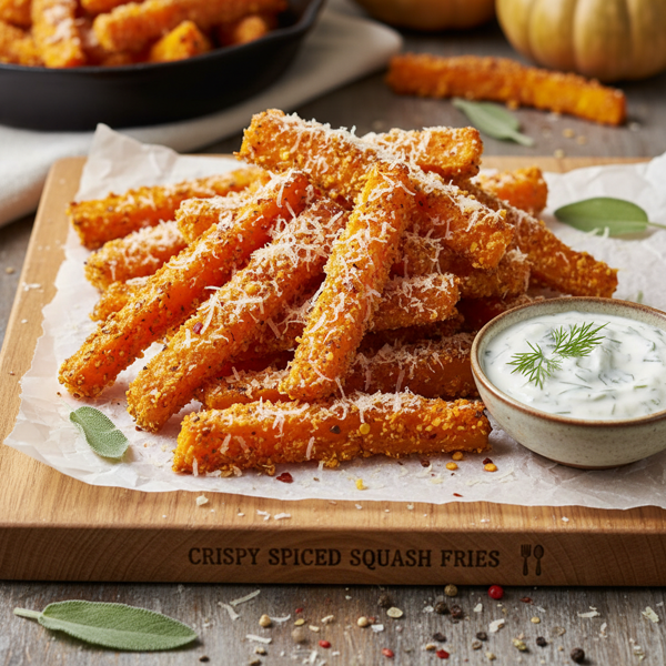 Crispy Spiced Squash Fries with Parmesan recipe