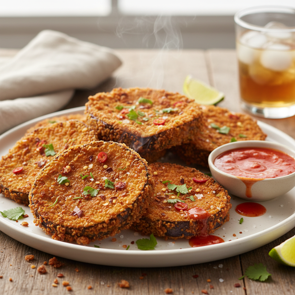 Crispy Spicy Eggplant Medallions recipe