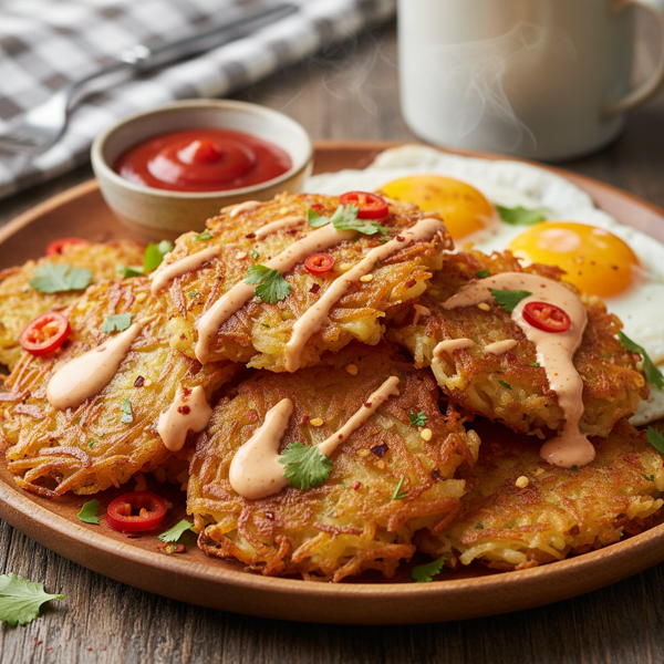 Crispy Spicy Hash Browns Delight recipe