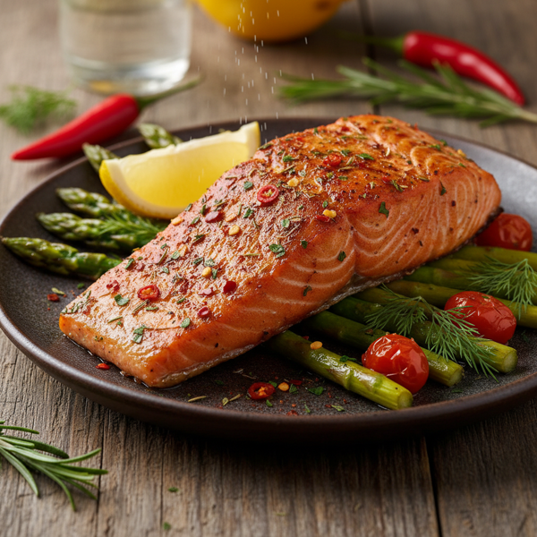 Crispy Spicy Herb-Seared Salmon recipe