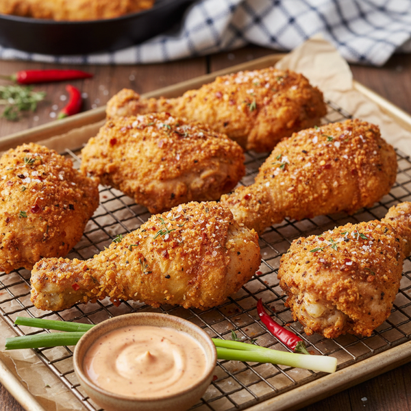 Crispy Spicy Southern-Style Oven-Fried Chicken recipe