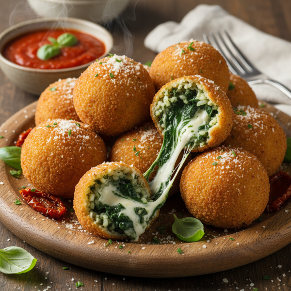 Crispy Spinach and Cheese Arancini recipe