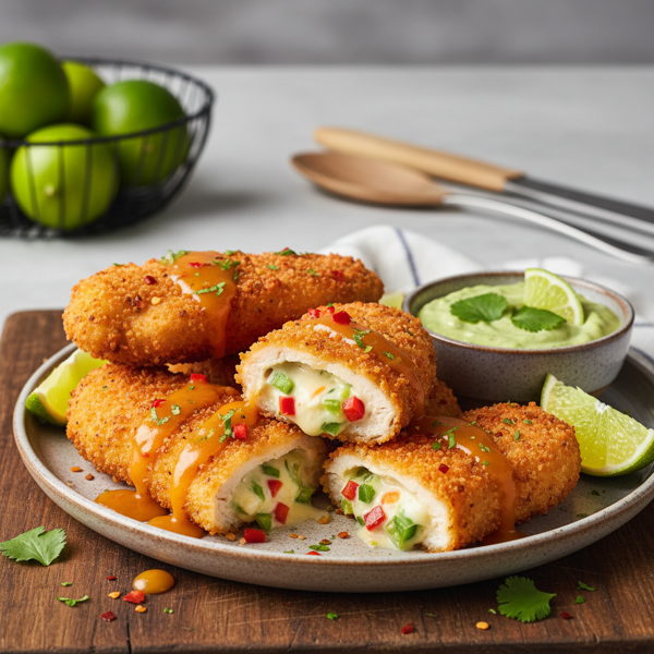 Crispy Stuffed Chicken Strips with Zesty Kick recipe