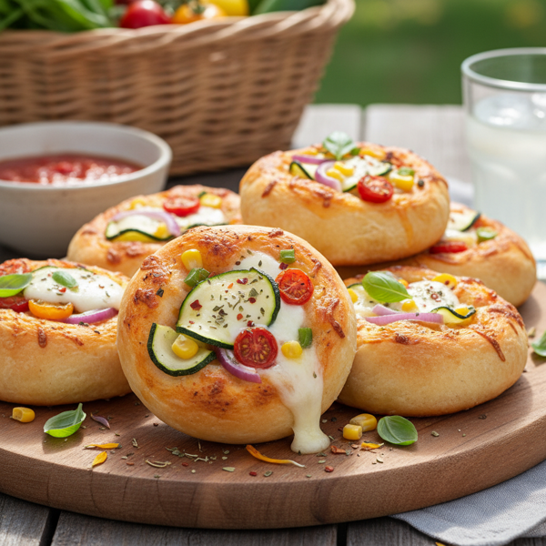 Crispy Summer Garden Pizza Buns recipe
