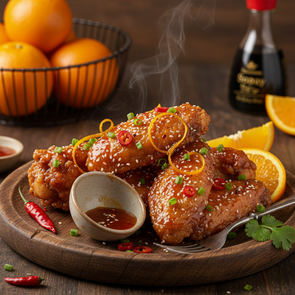 Crispy Sweet and Spicy Orange Wings recipe