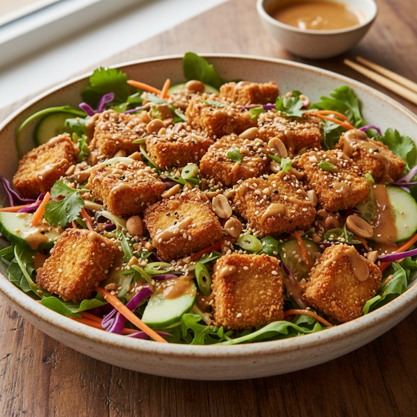 Crispy Tofu and Peanut Crunch Salad recipe