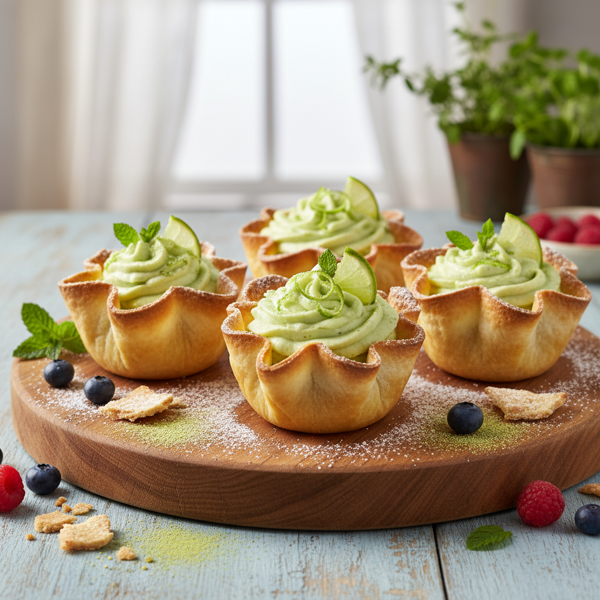 Crispy Tortilla Dessert Cups with Creamy Lime Filling recipe