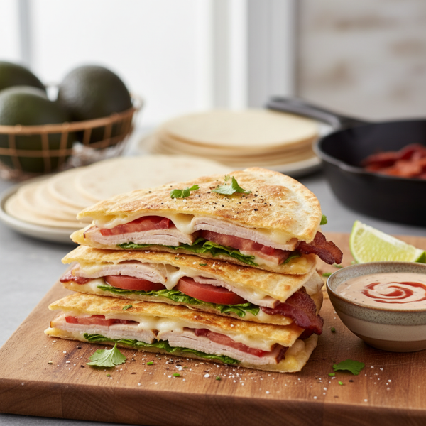 Crispy Turkey Club Quesadillas recipe