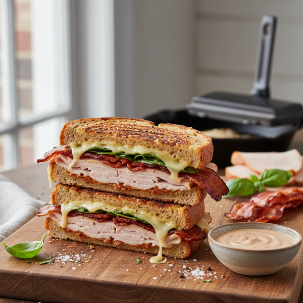Crispy Turkey & Bacon Panini Delight recipe