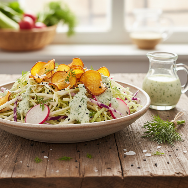Crispy Turnip Slaw with Dill Dressing recipe