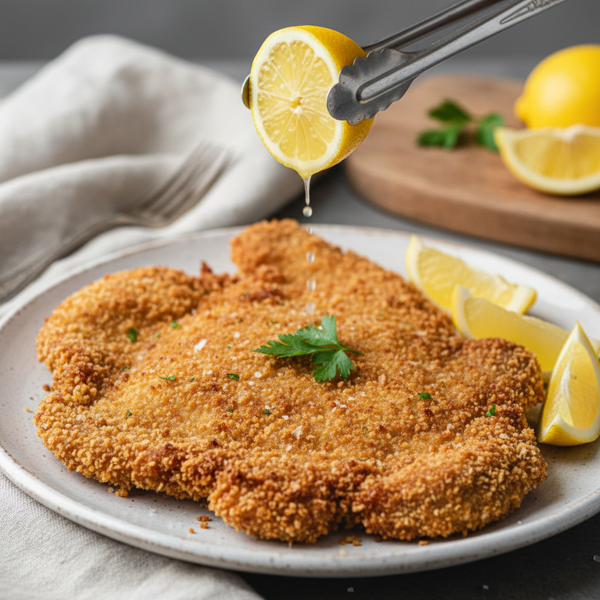 Crispy Veal Milanese with Lemon Wedges recipe