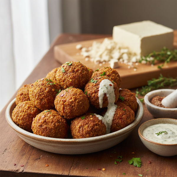 Crispy Vegan Tofu Meatballs recipe