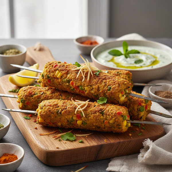 Crispy Vegetable Seekh Kebabs recipe