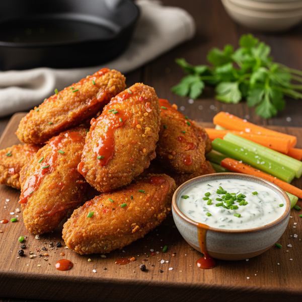 Crispy Vegetarian Buffalo Seitan Wings recipe