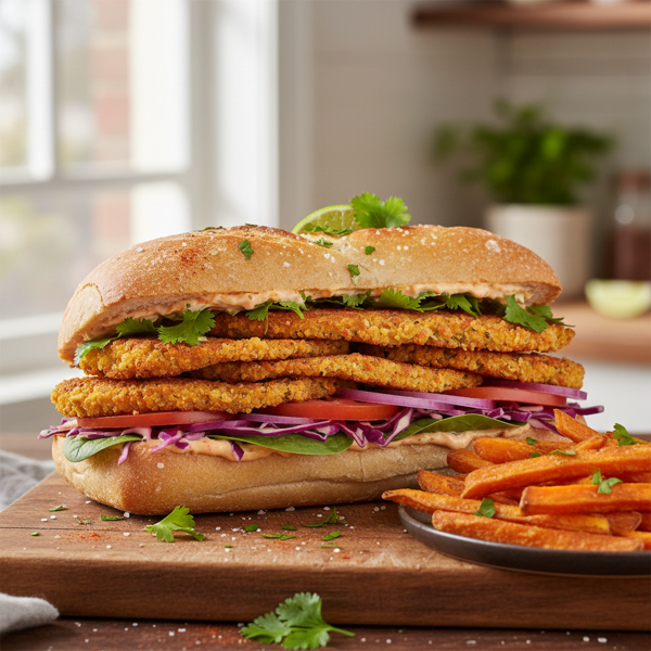 Crispy Veggie Bologna Delight Sandwich recipe