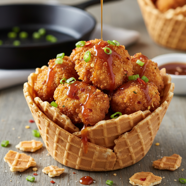 Crispy Waffle Cone Chicken Bites recipe