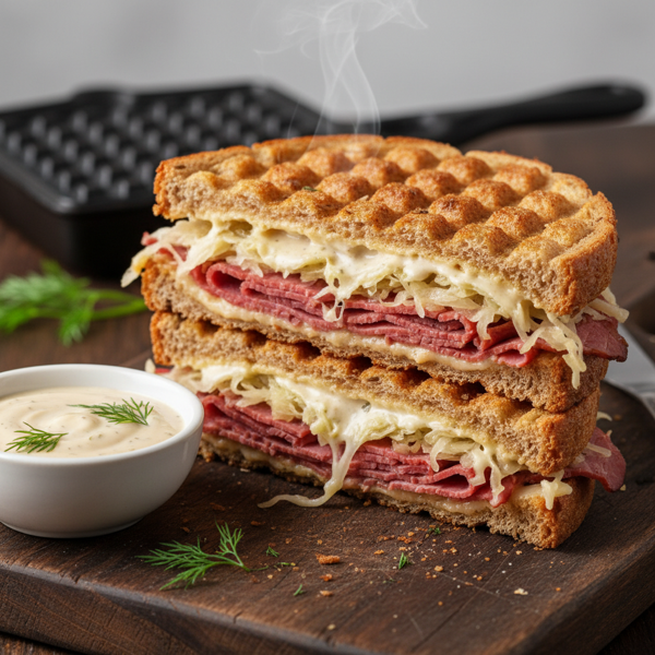 Crispy Waffle Iron Reuben Delight recipe