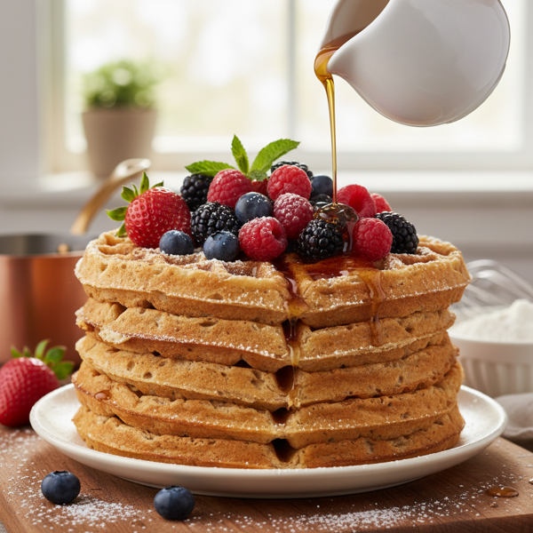 Crispy Whole Wheat Overnight Yeasted Waffles recipe