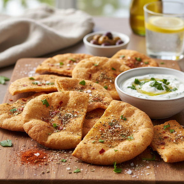 Crispy Whole Wheat Pita Chips with Flavorful Seasonings recipe