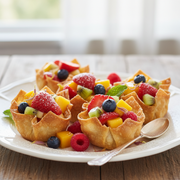 Crispy Wonton Fruit Delights recipe