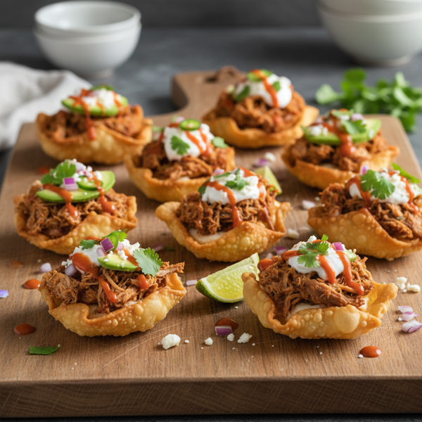 Crispy Wonton Mini Tostadas recipe