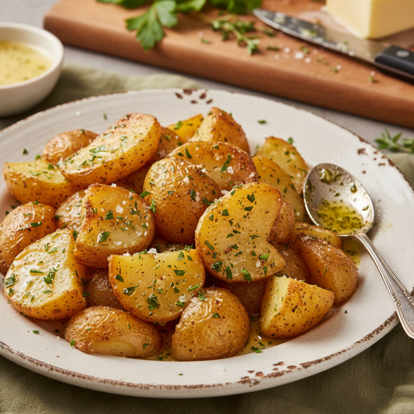 Crispy Yukon Gold Potatoes with Herb Butter recipe
