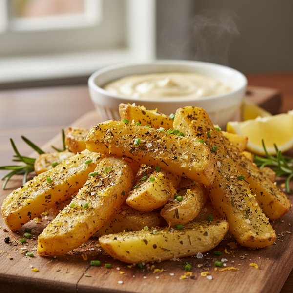 Crispy Zesty Oven-Baked Potato Fries recipe