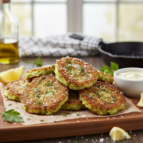 Crispy Zucchini Fritters with Parmesan recipe