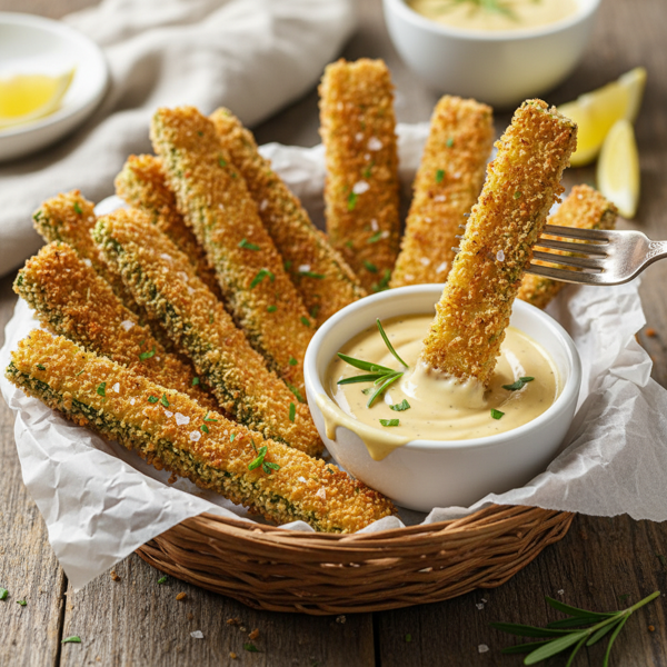 Crispy Zucchini Strips with Bearnaise Dip recipe