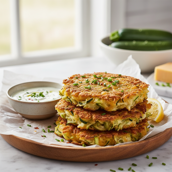 Crispy Zucchini and Cheddar Fritters recipe