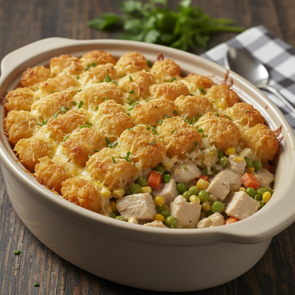 Crock Pot Creamy Turkey Tater-Tot Bake recipe