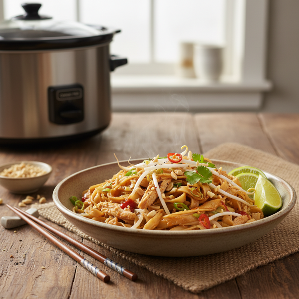 Crock Pot Savory Chicken Pad Thai recipe