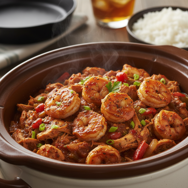 Crock Pot Spicy Cajun Chicken & Shrimp Delight recipe