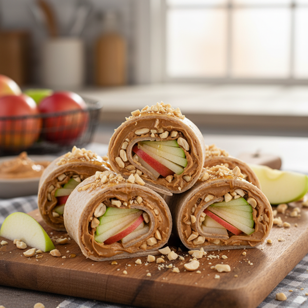 Crunchy Apple-Peanut Butter Delight Wraps recipe